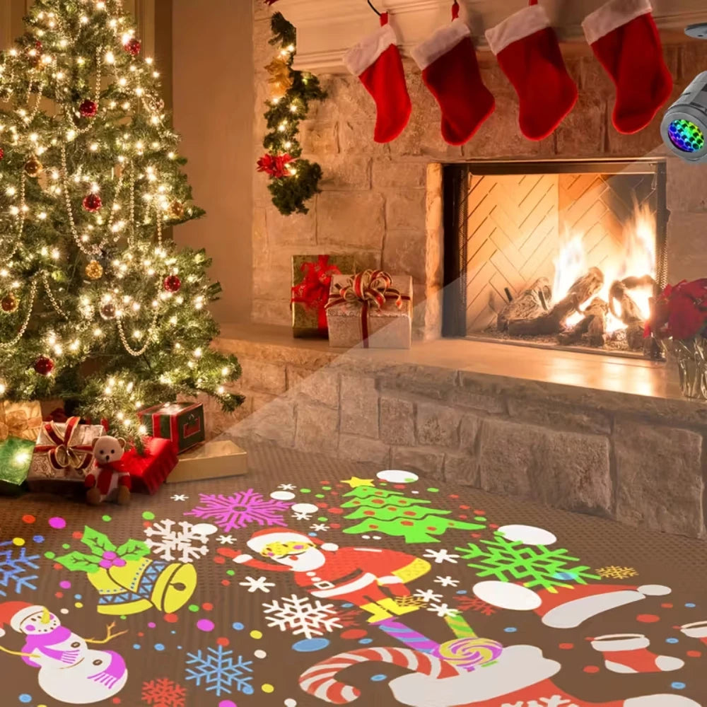 Outdoor Christmas Projector Lights – 16-Pattern Rotating Holiday Light Show