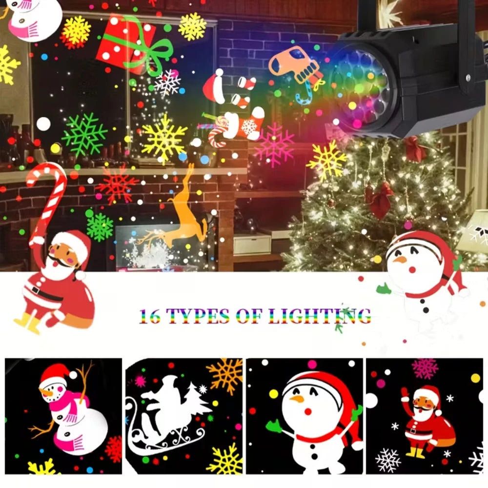 Outdoor Christmas Projector Lights – 16-Pattern Rotating Holiday Light Show