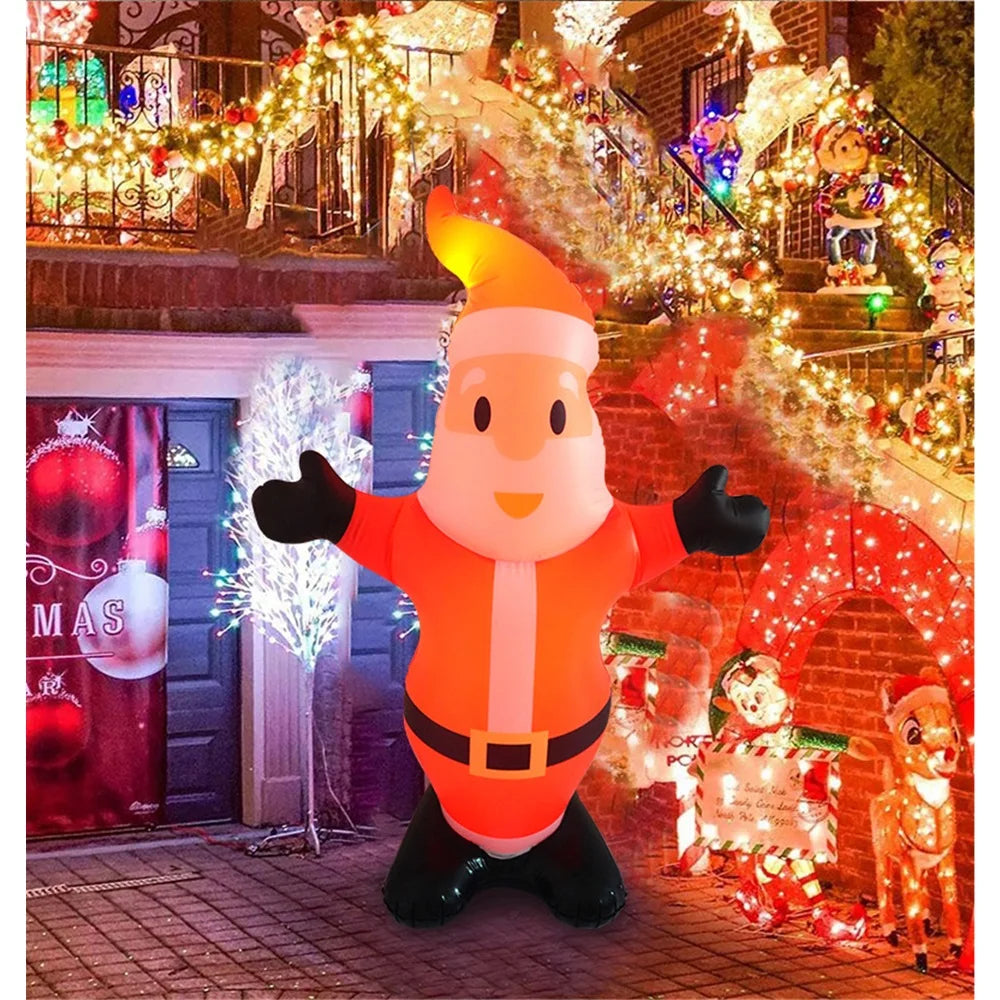 Inflatable Christmas Santa Yard Decoration – LED Light-Up Outdoor Holiday Display