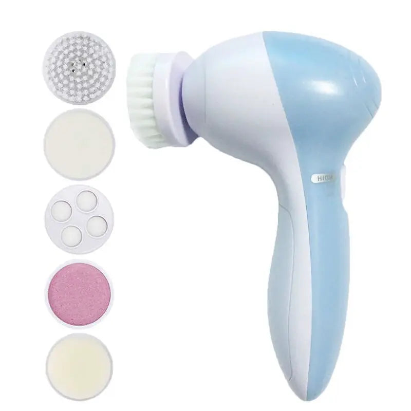 Cepillo facial eléctrico de limpieza – Kit de belleza 5 en 1 con masajeador