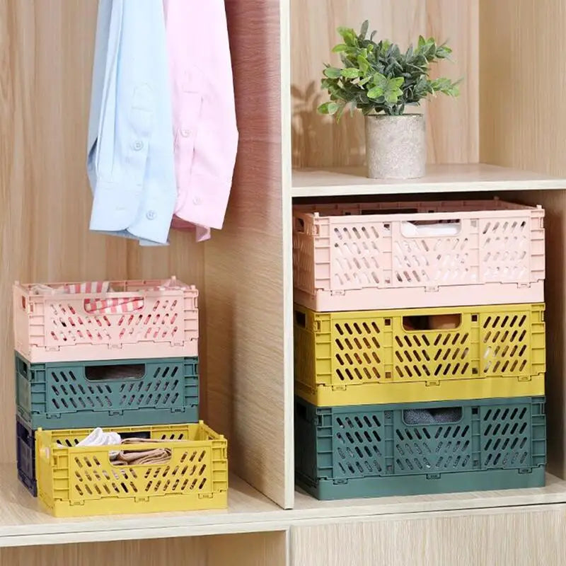 Caja organizadora de almacenamiento plegable – Cesto plegable para armario y guardarropa