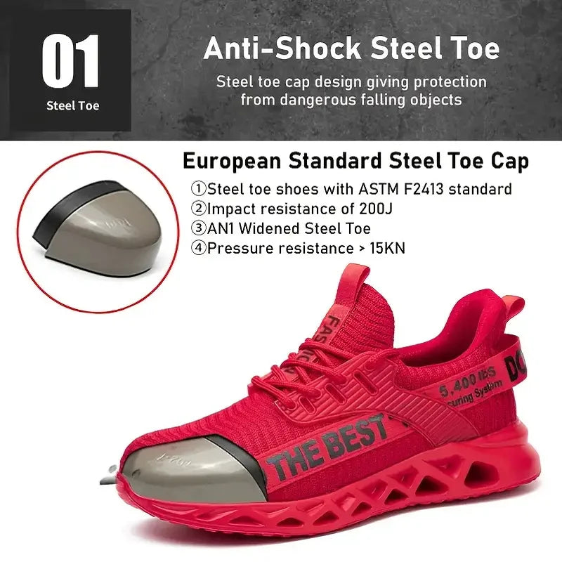 Lightweight Steel-Toe Safety Work Sneakers