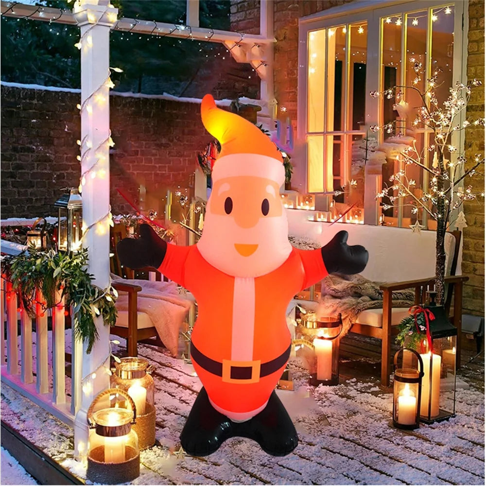 Inflatable Christmas Santa Yard Decoration – LED Light-Up Outdoor Holiday Display