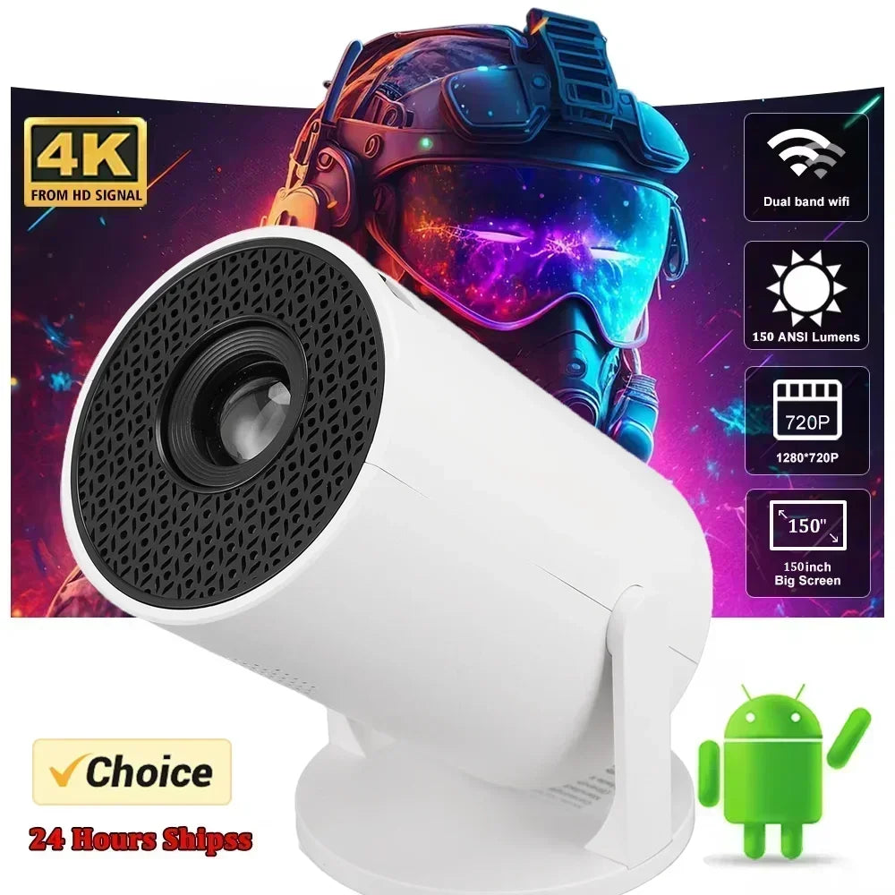 Mini proyector portátil – Compatible con HD 4K, cine en casa inteligente con WiFi