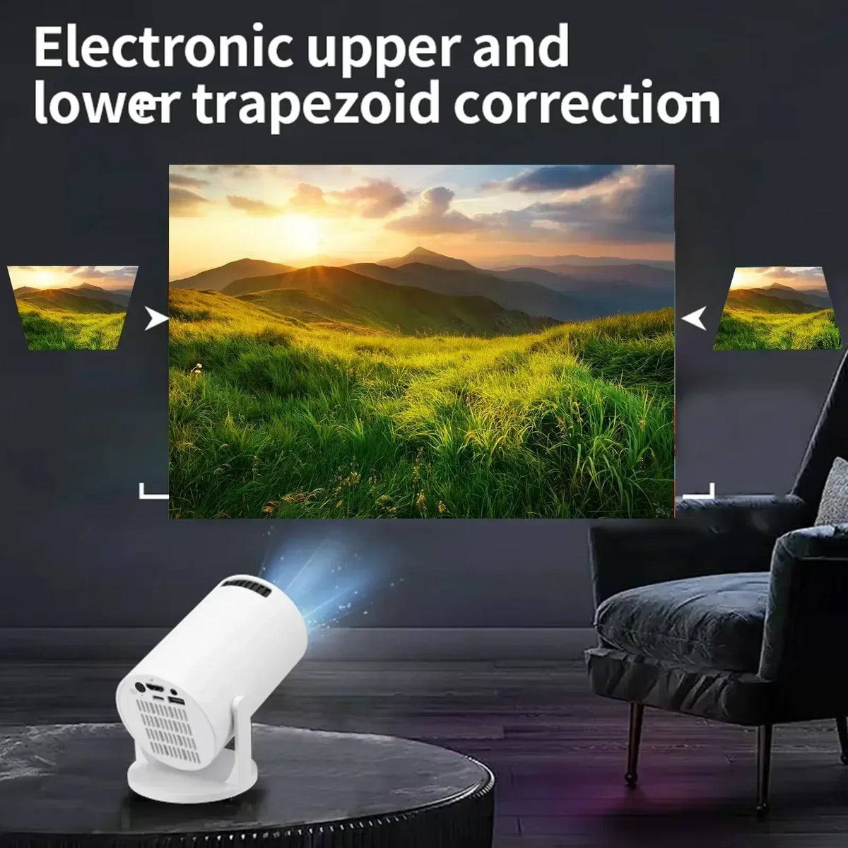 Mini proyector portátil – Compatible con HD 4K, cine en casa inteligente con WiFi