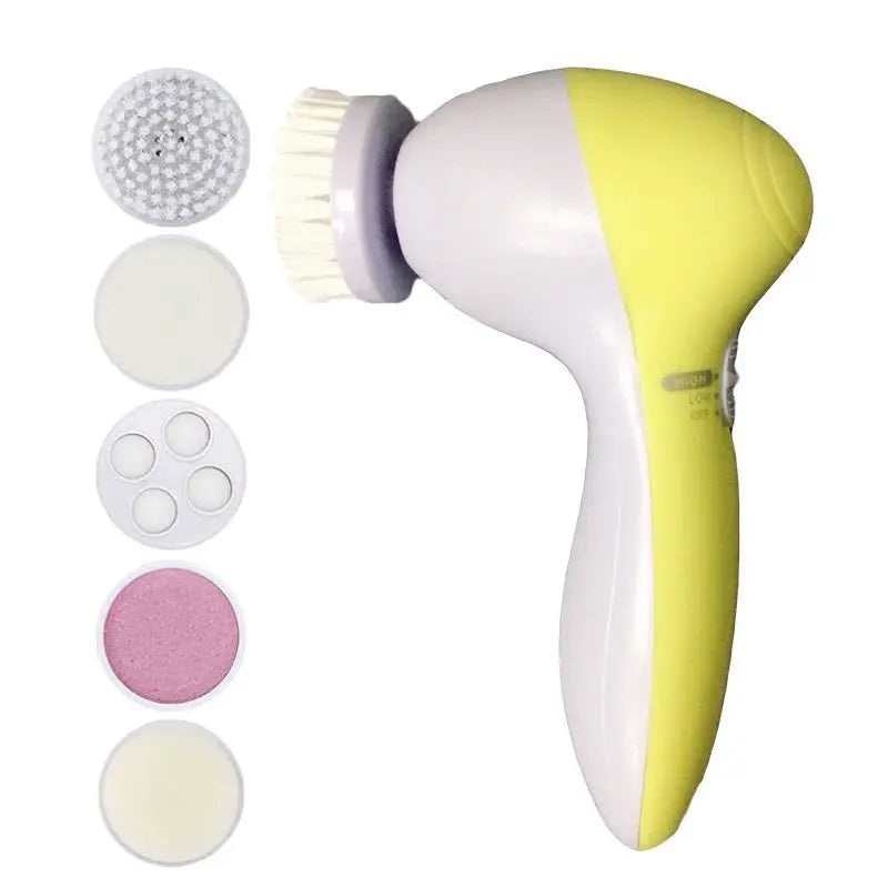 Cepillo facial eléctrico de limpieza – Kit de belleza 5 en 1 con masajeador