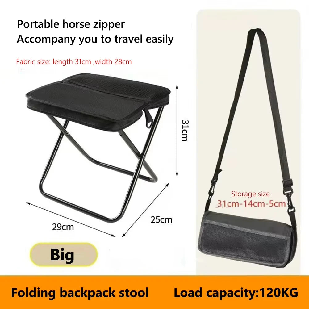 Taburete telescópico plegable – Silla portátil plegable para acampada al aire libre
