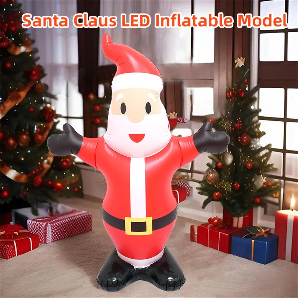 Inflatable Christmas Santa Yard Decoration – LED Light-Up Outdoor Holiday Display