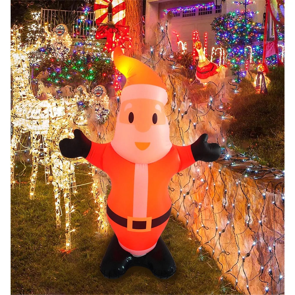Inflatable Christmas Santa Yard Decoration – LED Light-Up Outdoor Holiday Display