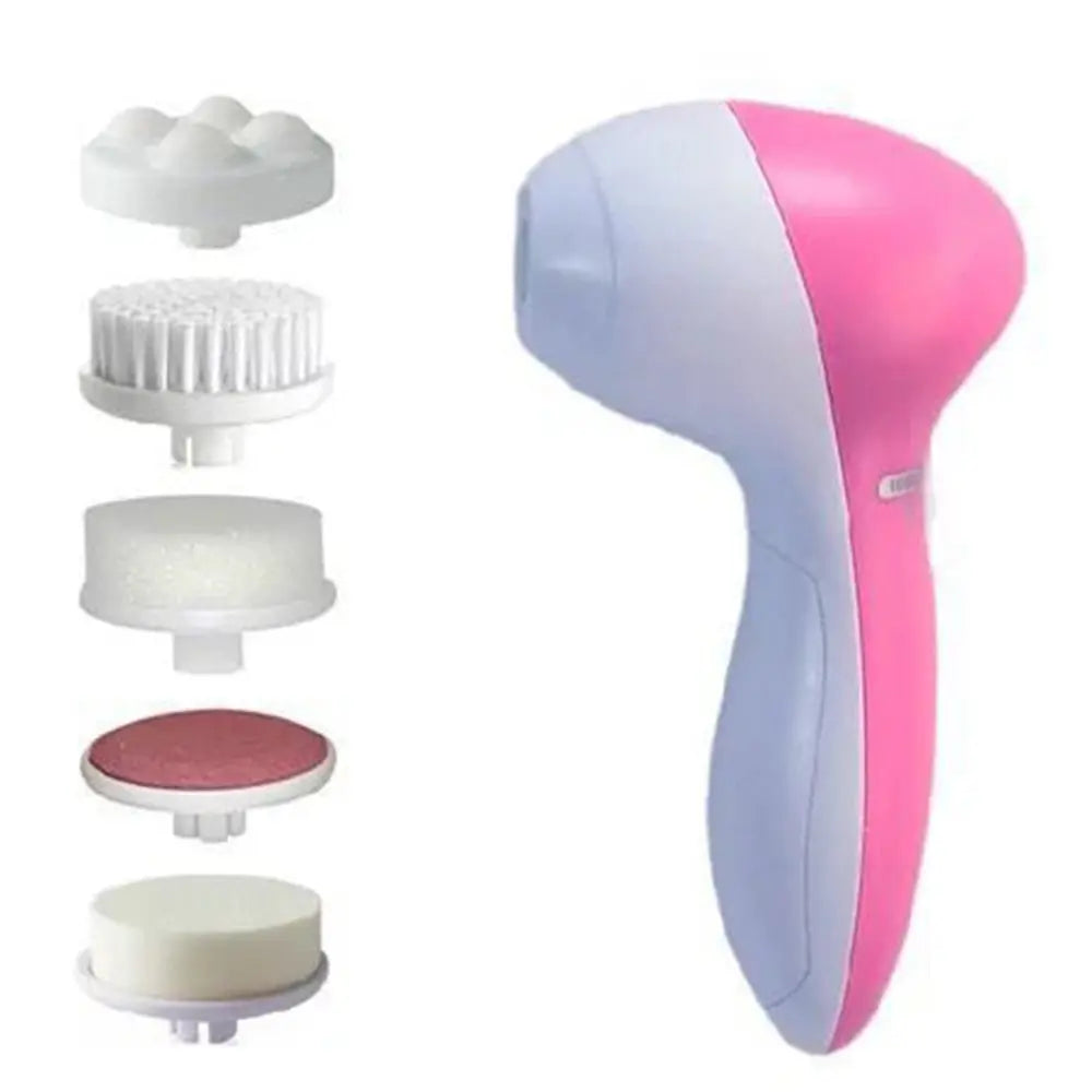 Cepillo facial eléctrico de limpieza – Kit de belleza 5 en 1 con masajeador