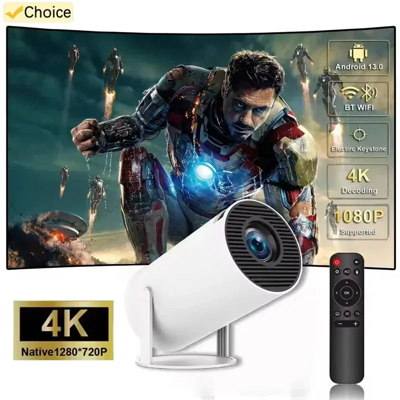 Mini proyector portátil – Compatible con HD 4K, cine en casa inteligente con WiFi