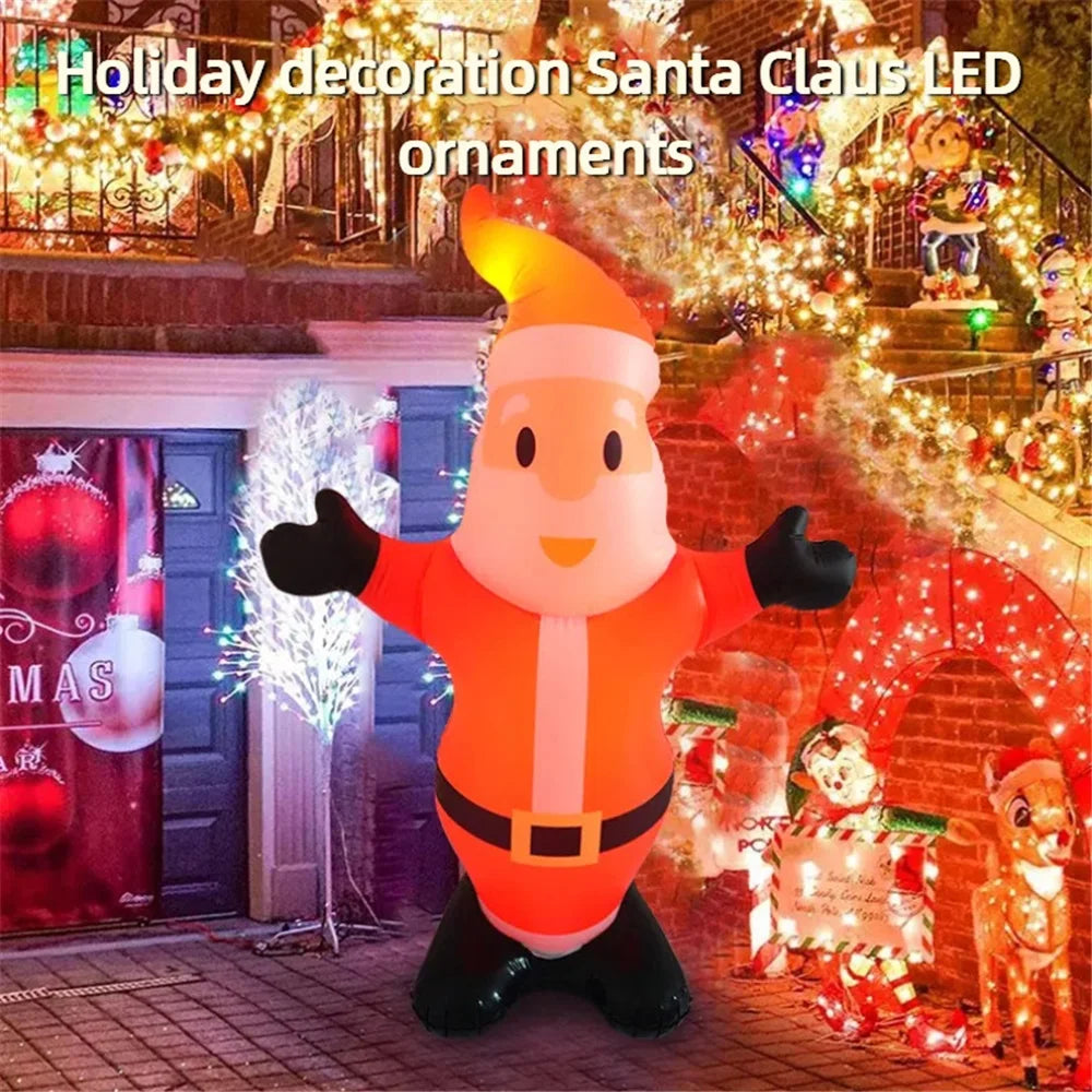 Inflatable Christmas Santa Yard Decoration – LED Light-Up Outdoor Holiday Display