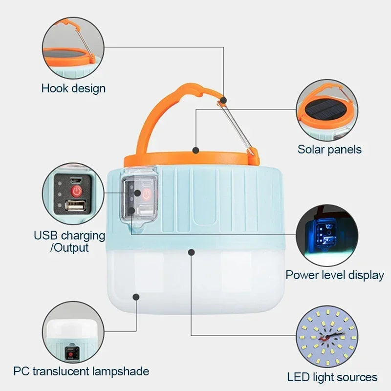 Rechargeable LED Camping Lantern – Portable Waterproof Outdoor Tent Light