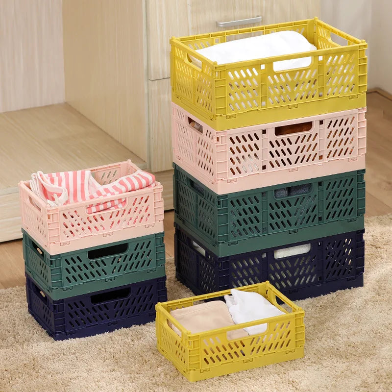 Caja organizadora de almacenamiento plegable – Cesto plegable para armario y guardarropa