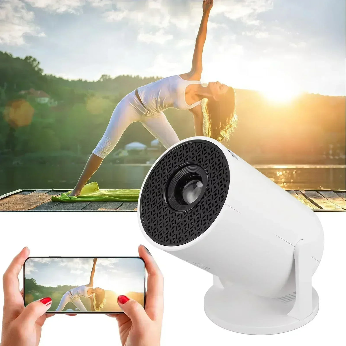 Mini proyector portátil – Compatible con HD 4K, cine en casa inteligente con WiFi