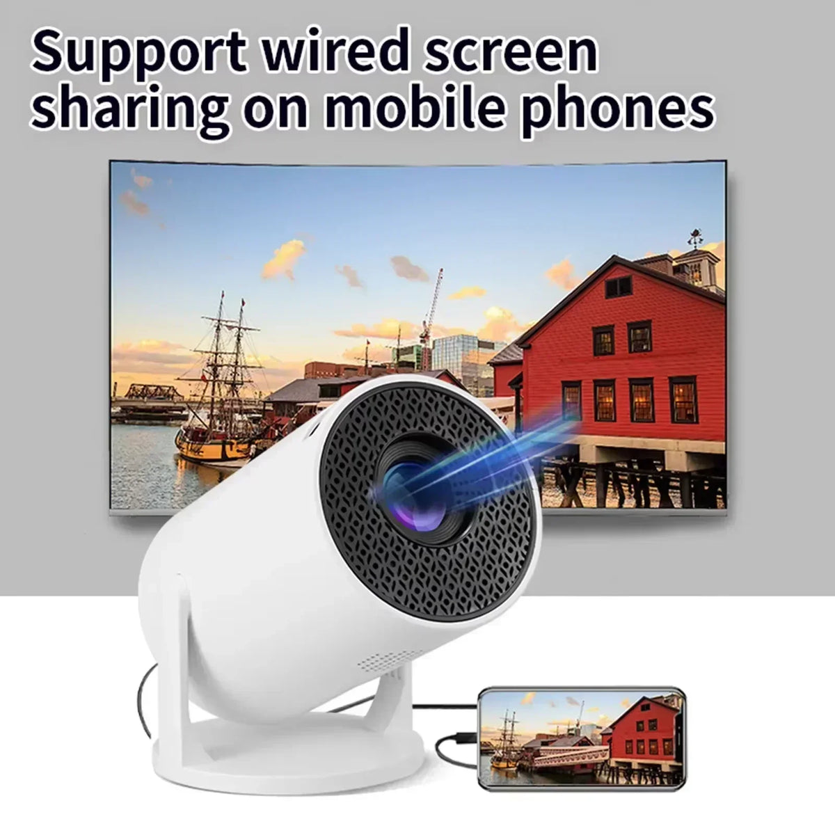 Mini proyector portátil – Compatible con HD 4K, cine en casa inteligente con WiFi
