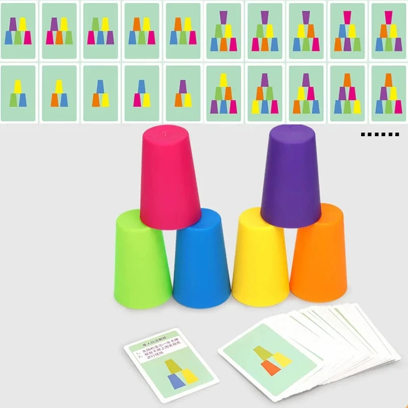 Montessori Stacking Cup Toy – Educational Color Learning Game for Kids